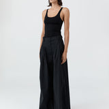 Soft Jersey Slim Scoop Tank - Jet Black