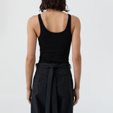 Soft Jersey Slim Scoop Tank - Jet Black