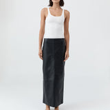 Soft Jersey Slim Scoop Tank - White