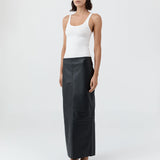 Soft Jersey Slim Scoop Tank - White