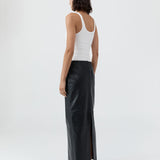 Soft Jersey Slim Scoop Tank - White