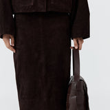 Woven Envelope Mini Tote - Chocolate