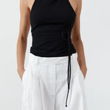 Soft Jersey Halter Top - Jet Black