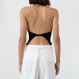 Soft Jersey Halter Top - Jet Black
