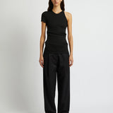 Open Twist Side Tee - Black