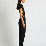 Open Twist Side Tee - Black