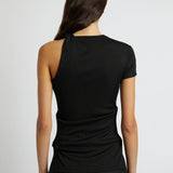 Open Twist Side Tee - Black