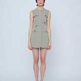 Utility Vest Mini Dress - Mushroom
