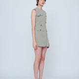 Utility Vest Mini Dress - Mushroom