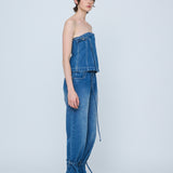 Belted Denim Top - Indigo