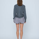 Classic Cable Knit Sweater - Grey