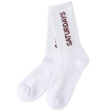 Logo Sock - White Burgundy