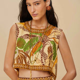 Foliage Sketch Sand Blouse