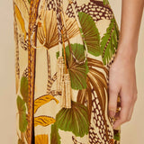 Foliage Sketch Sand Midi Skirt