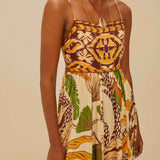 Foliage Sketch Sand Maxi Dress