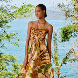 Foliage Sketch Sand Maxi Dress