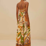 Foliage Sketch Sand Maxi Dress