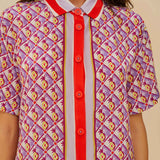 Graphic Pineapple Scarf Multicolour Shirt