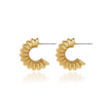 Ribbed Small Drop Earring