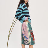 Domenica Teal Stripe Sweater