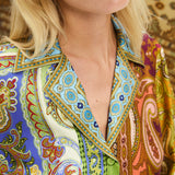 Clemenza Spliced Silk Shirt