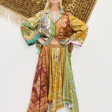 Clemenza Spliced Silk Shirt