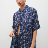 Short Sleeve Boyfriend Shirt - Hounds Paisley