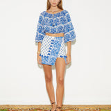 Pétale Split Mini Skirt - Marine