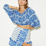 Pétale Split Mini Skirt - Marine