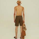 Army Cargo Linen Shorts - Green