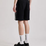 Varsity Striped Sweat Shorts - Black