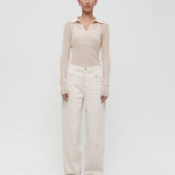 Vegetable Dye Utility Denims - Bone White