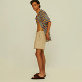 Beige Linen Shorts