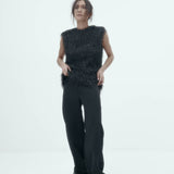 Garbo Top - Black Tinsel