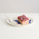 Hand Cake Server - Ivory/Red