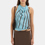 Rioja Halter Scarf Top - Pacha Mineral Stripe