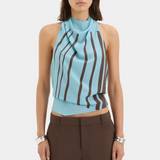 Rioja Halter Scarf Top - Pacha Mineral Stripe