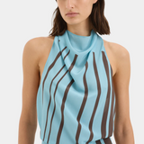 Rioja Halter Scarf Top - Pacha Mineral Stripe