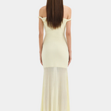 Elia Off Shoulder Twist Dress - Lemon Sorbet