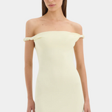 Elia Off Shoulder Twist Dress - Lemon Sorbet