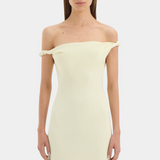Elia Off Shoulder Twist Dress - Lemon Sorbet