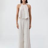 Relaxed Crushed Pant - Petite Pinstripe