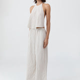Relaxed Crushed Pant - Petite Pinstripe