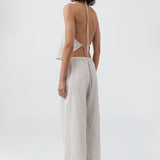 Relaxed Crushed Pant - Petite Pinstripe