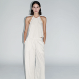 Relaxed Crushed Pant - Petite Pinstripe