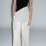 Relaxed Crushed Pant - Petite Pinstripe