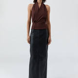 Halter Wrap Top - Liqueur