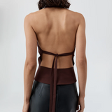 Halter Wrap Top - Liqueur
