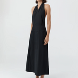 Halter Wrap Dress - Black
