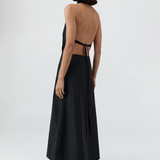 Halter Wrap Dress - Black